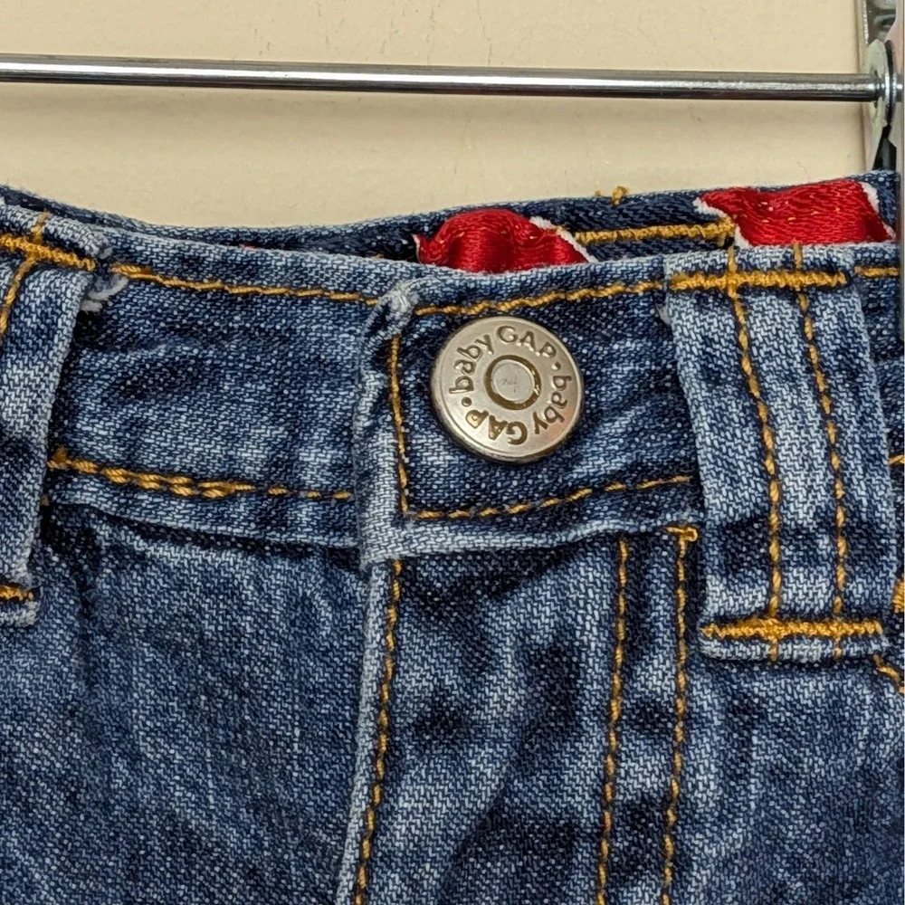 Vintage Baby Gap Patchwork Lined Blue Jeans Y2K 2004 Size 0-3 Months